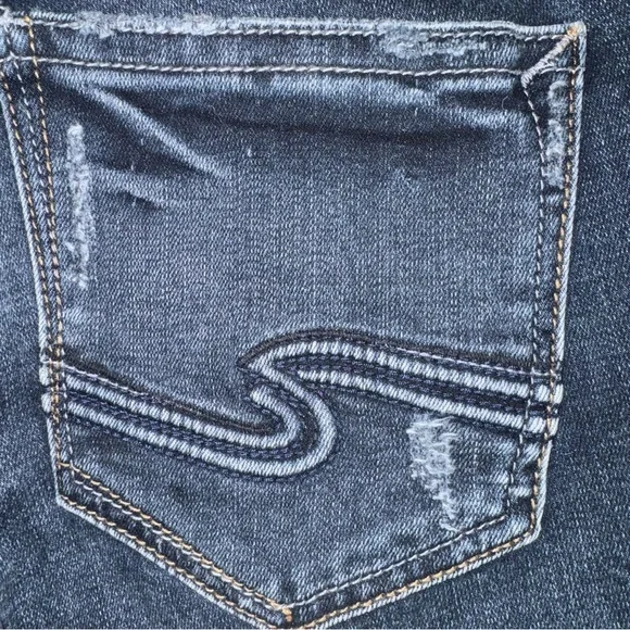 Silver Jeans Suki Slim Boot Jeans Womens 30x31 Dark Wash Mid Rise Stretch - Picture 1 of 8